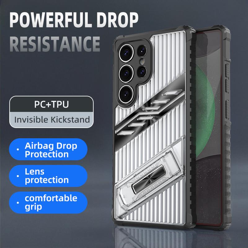 Rüstungs Hülle Für Für Samsung Galaxy S25 S24 S23 Ultra Plus S24FE S23FE A55 A35 A14 A15 Linsenschutz Mit Halter durchscheinende Abdeckung