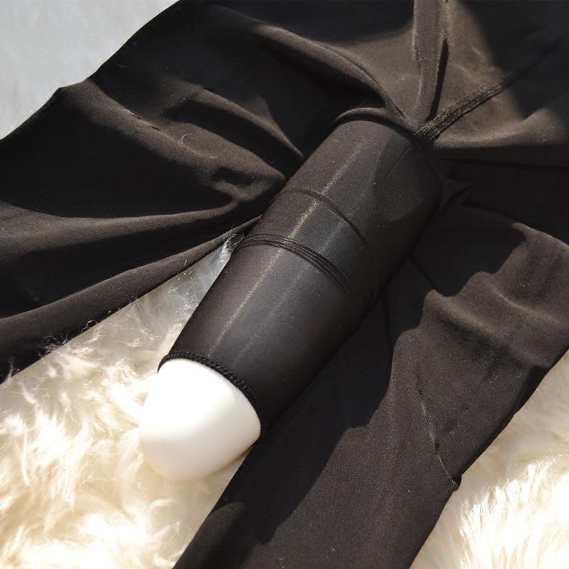Men's Large Anti-Snag Pantyhose: Sexy Black Open Crotch Steel Stockings Set