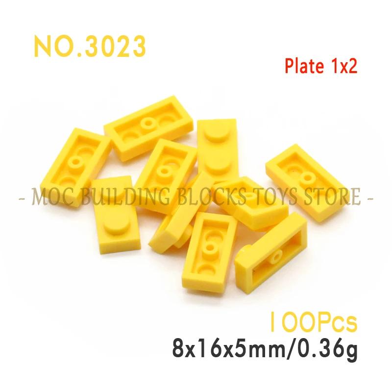 Moc Parts 3023 Plate 1X2 Building Block Bricks Classic Diy Architecture Creative Education Compatible With Accessories Toys