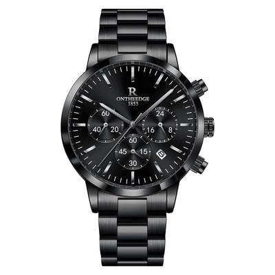 Men's Multi-Function Chronograph Watch with Stainless Steel Bracelet, 3 ATM Water Resistance, Date Display, Stylish and Simple Quartz Movement,