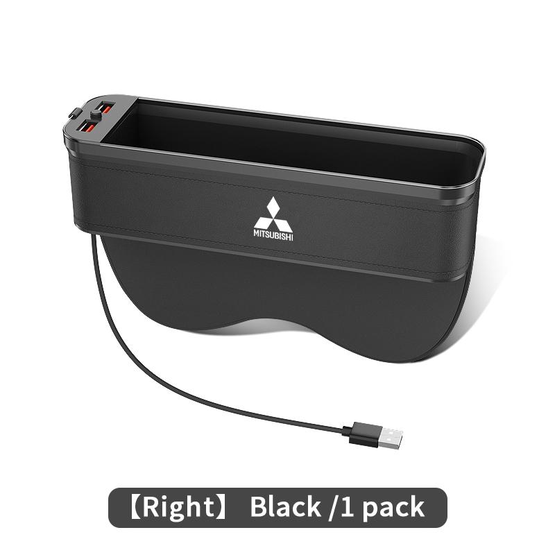 Car Seat Gap Organizer USB Charging Multifunction Storage Box For Mitsubishi Outlander Pajero Asx Lancer EX Evolution X Ralliart SF9