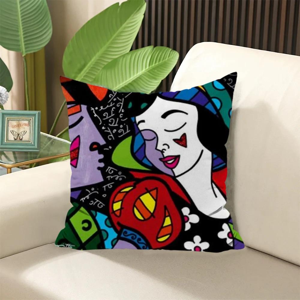 Housse de Coussin Britto × Coussins Rembourrés Taies d'Oreiller Coussins Décoratifs pour Canapé Housses Élégantes pour Chambre Sommeil Textile de Maison