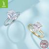 3.5 Carat Zircon Val Cut Engagement Ring Luxury Sparkle S925 Sterling Silver Ring