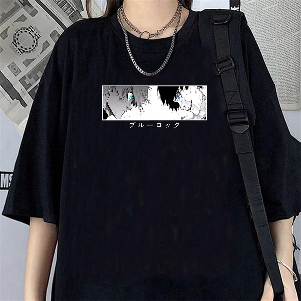Japanese Anime Blue Lock T Shirt Women Men Short Sleeve T-shirt Harajuku Tops Tees Cartoon Streetwear