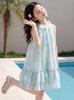Girl's Sweet Hanging Neck Flower Dress