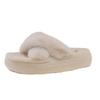 Thick Bottom Fluffy Slippers Women Wear Autumn and Winter 2025 New Cross Internet Celebrity Explosion One Word Home Cotton Drag Women