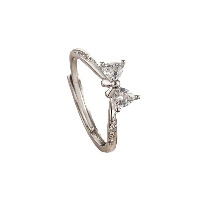 Engagement Princess Bow Ring Adjustable for Women - Sweet, Fashionable, and Romantic Design