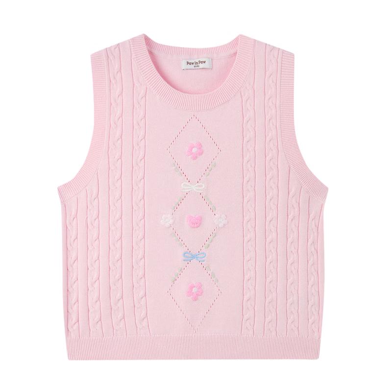 PawinPaw Girls  Cartoon Bear Knit Vest 140