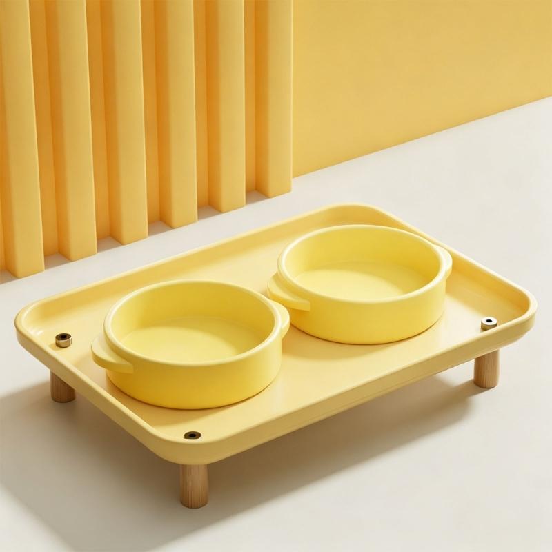 Ergonomic Cats Bowl Dining Table Set For Pet Cats And Dog Water and Food Feeder Feeding Station for Indoor Wet and Dry Food