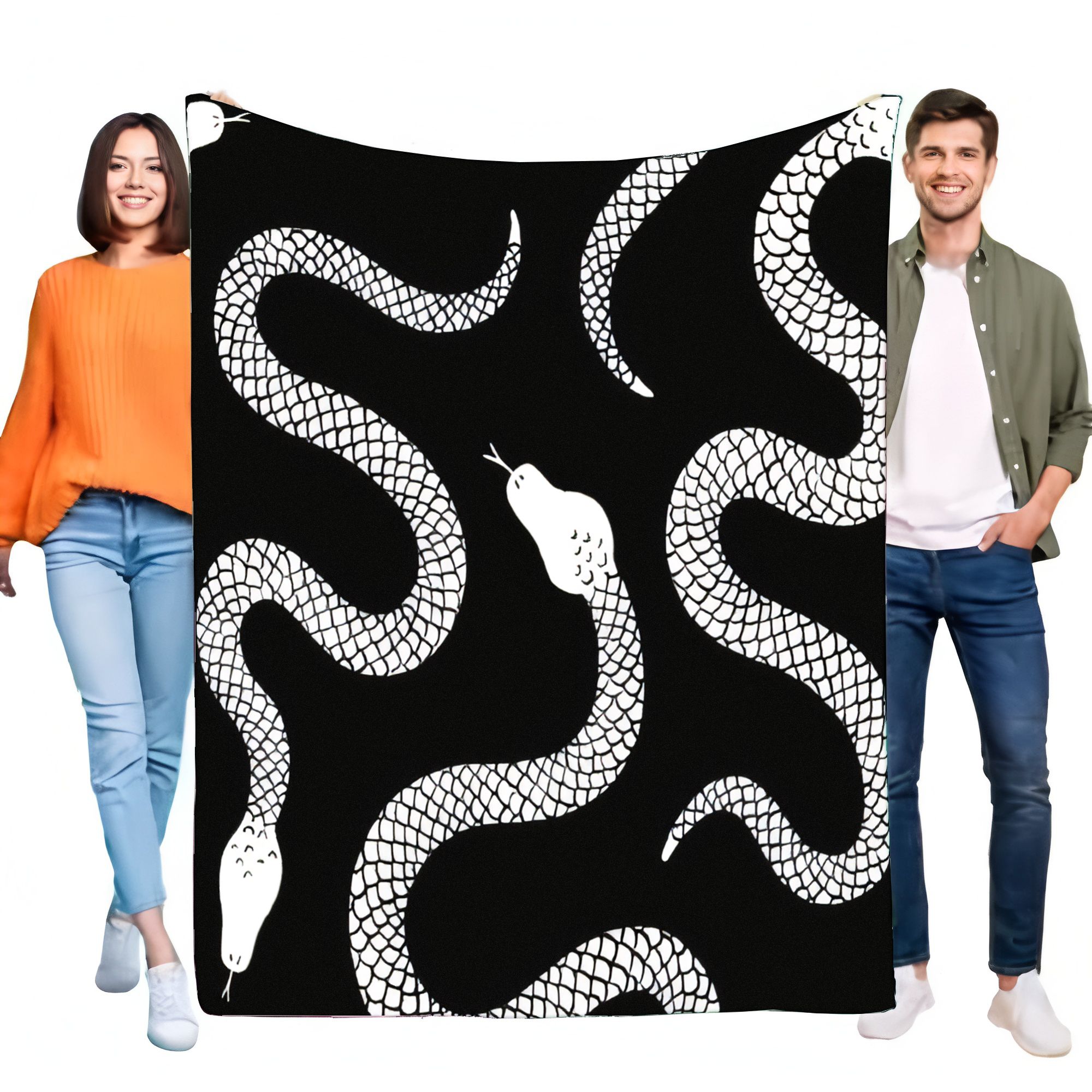 

Stylish Snake Print Blanket Soft Cozy Throw for Home Decor, Perfect for Sofa or Bed, Ideal Birthday Gift for Friends and Family, 75x90cm