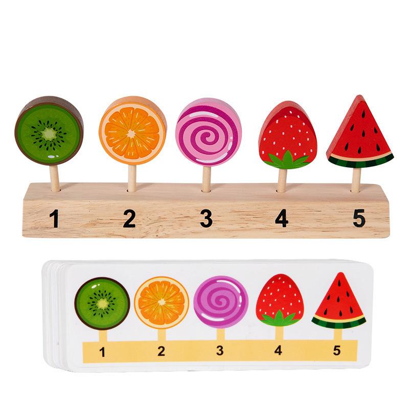 Wooden Children'S Play House Toy Lollipop Ice Cream Ice Cream Stick Logical Thinking Parent-Child Play Interactive Gift