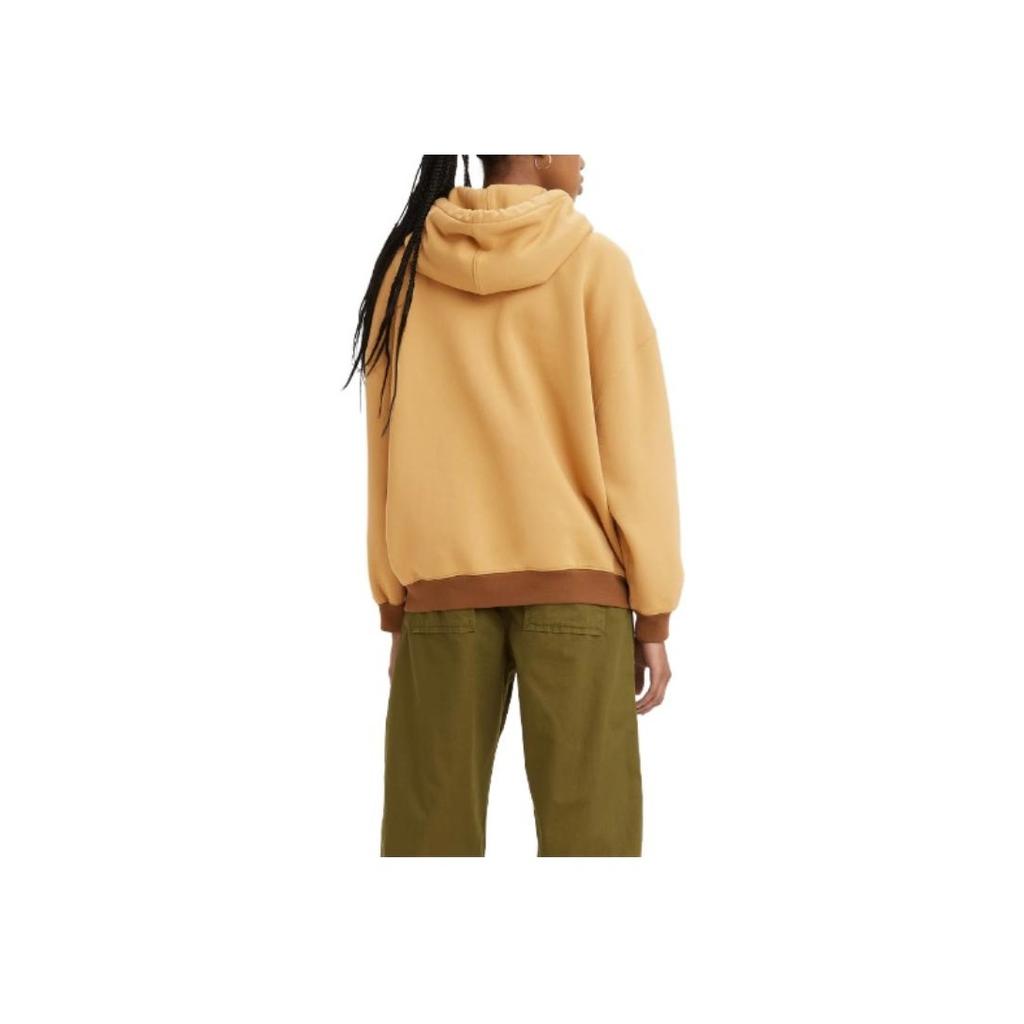 Levis FW23 Solid Color Hooded Casual Long Sleeve Sweatshirt Women sweatshirt Khaki A3574-0001