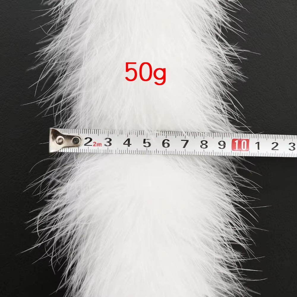 2Yards Natural White Fluffy Marabou Turkey Feathers Boa DIY Christmas Tree Plumas Wedding Dress Decoration Plumes Boa for Crafts