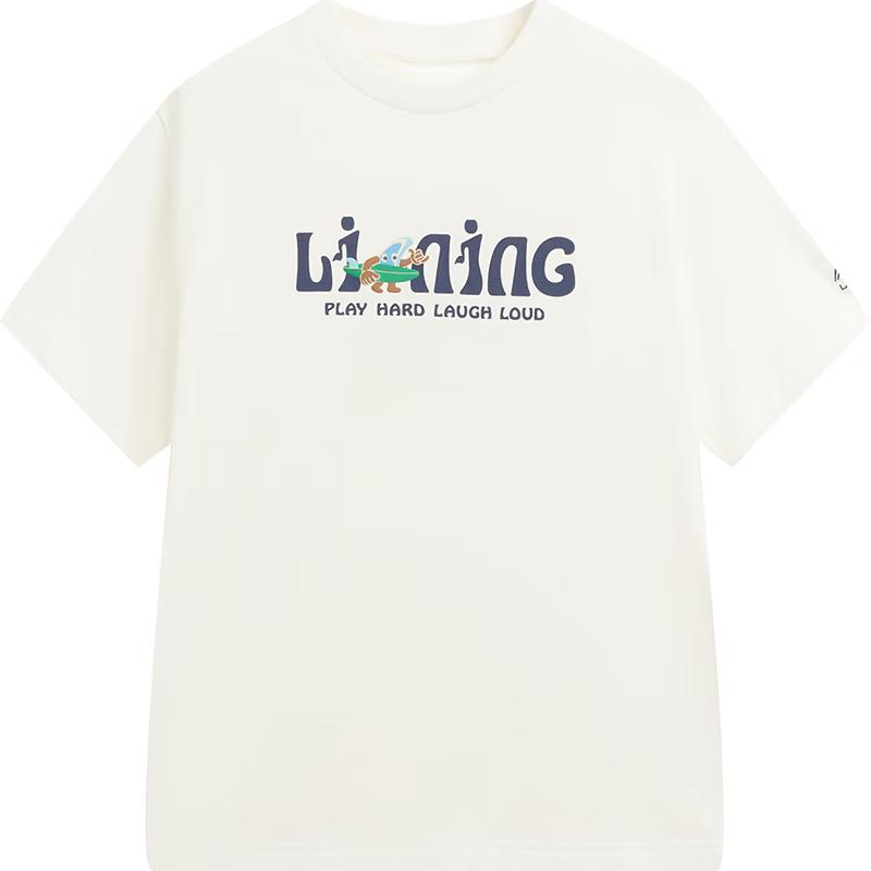 LI-NING Boys  Breathable Cotton Blend Short-Sleeve T-shirt 160