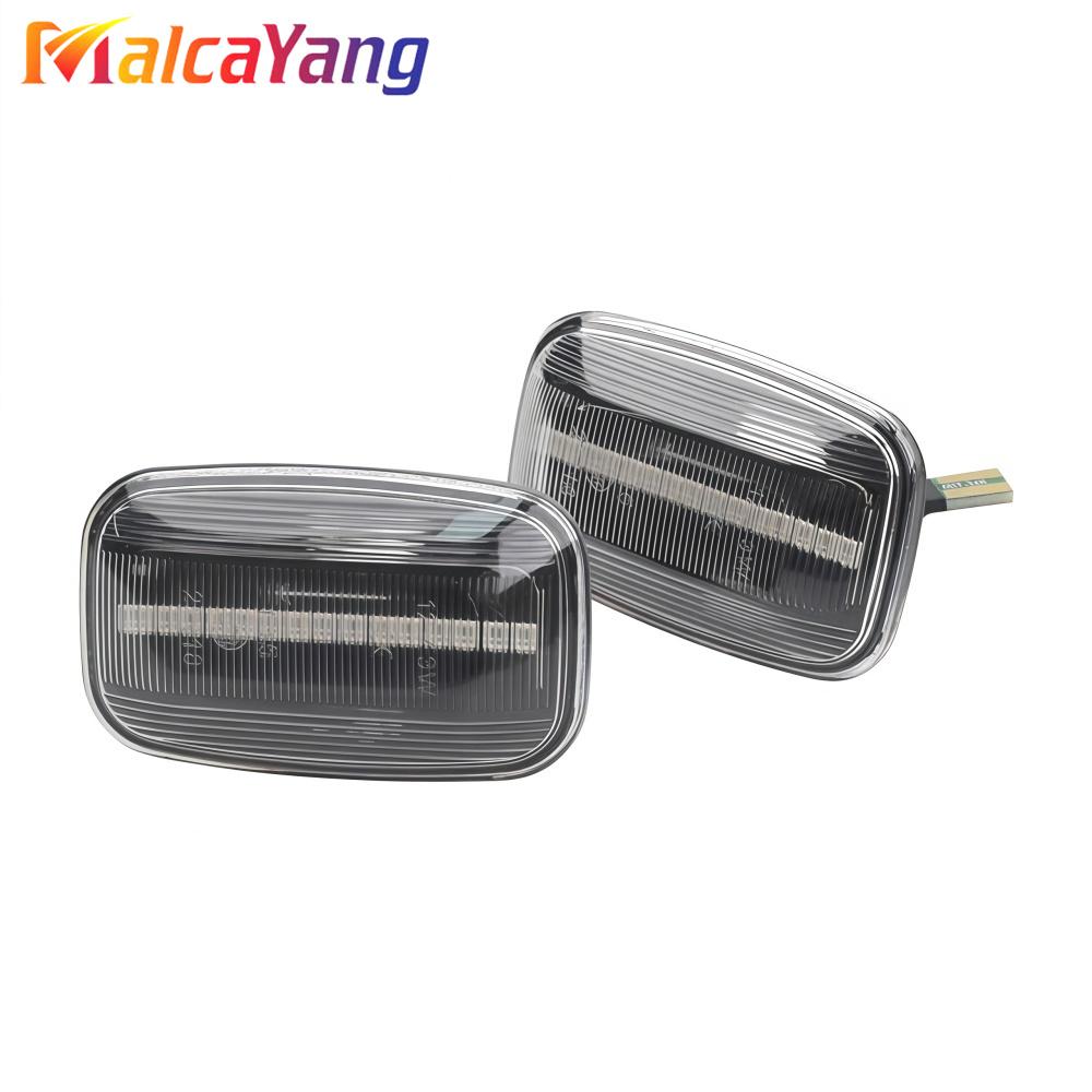 2 Pieces for Toyota Land Cruiser Landcruiser 70 80 100 Series Dynamic LED Side Marker Fender Lights Flowing Turn Signal Light Dome Lights 6