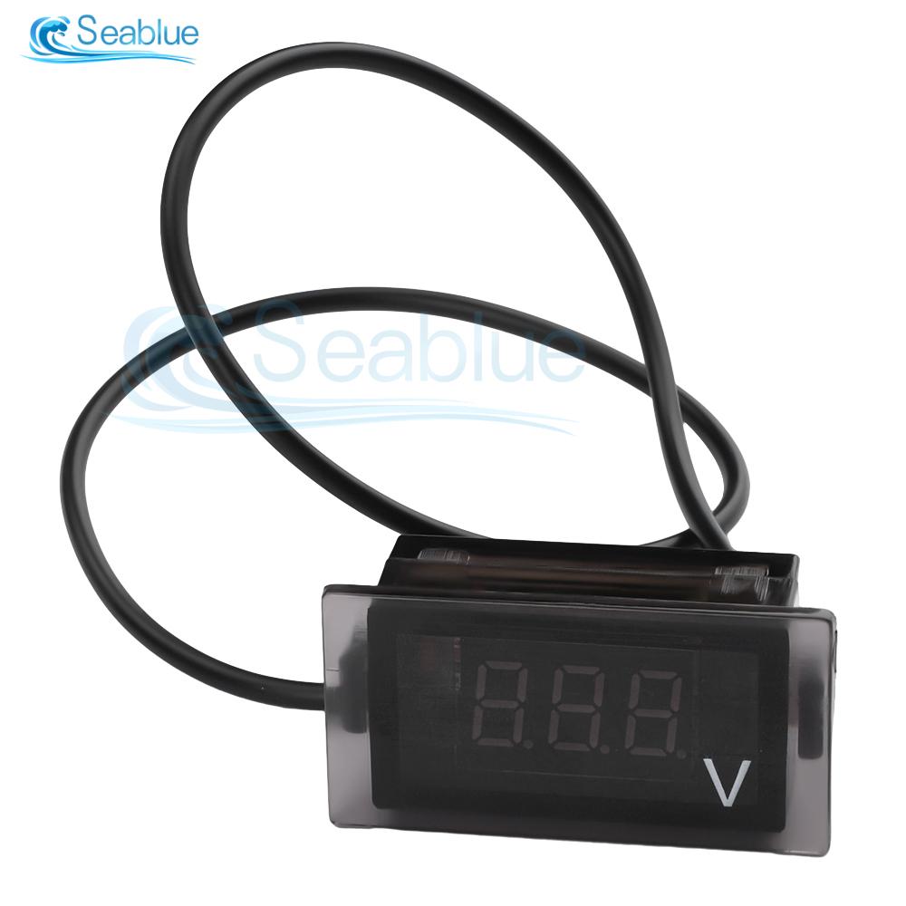 DC 12V-24V Mini Waterproof Car Voltmeter LED Display Digital High Quality DC Voltmeter Voltage Tester 4 Color