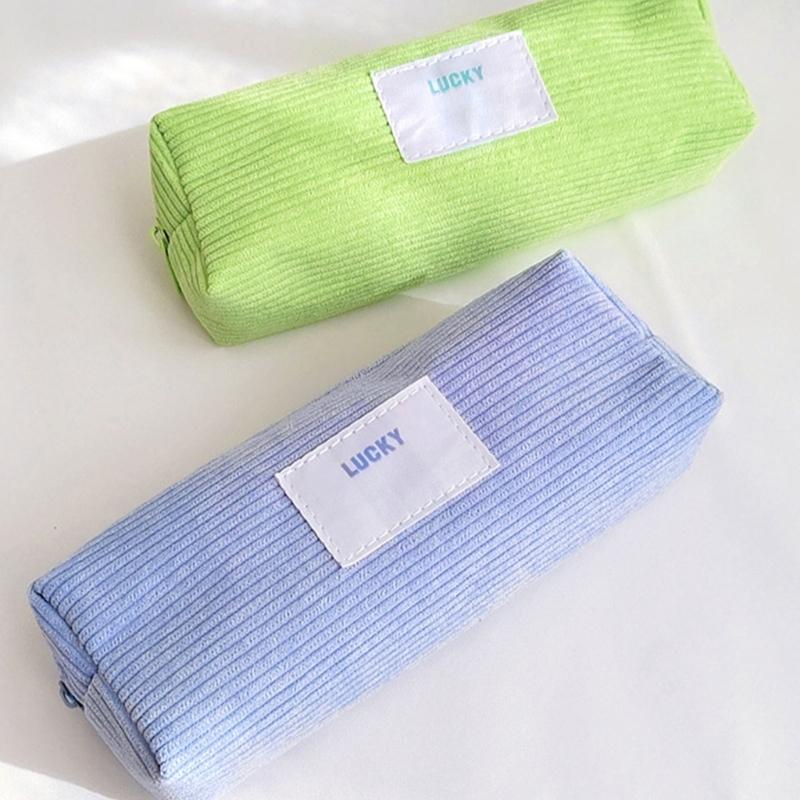 Large Capacity Pencil Bag Japanese Styles Pencil Case Pen Pouch Corduroy Pencil Pouch Pen Case School Office Supplies