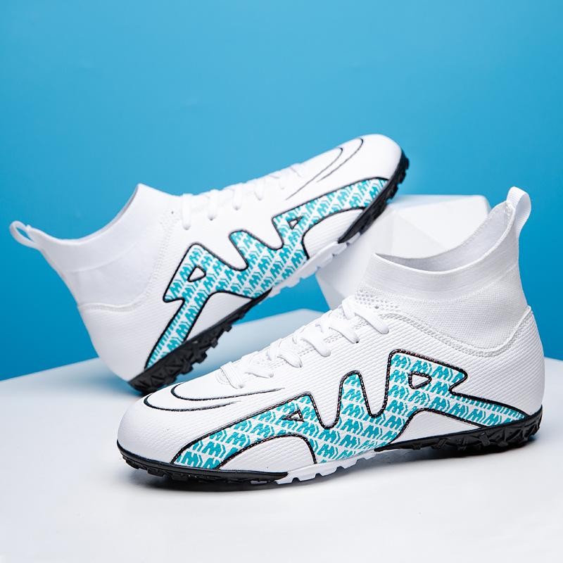 Mandarin duck football shoes men's and women's broken nails long and short nails ag primary and secondary school students children's high-top trainin