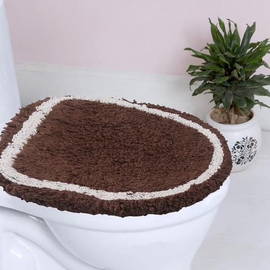 Toilet Mat Safety Elastic Easy Installation Bright Color Toilet Cover Hotel Bathroom Decor Elastic Fit Toilet Accessory