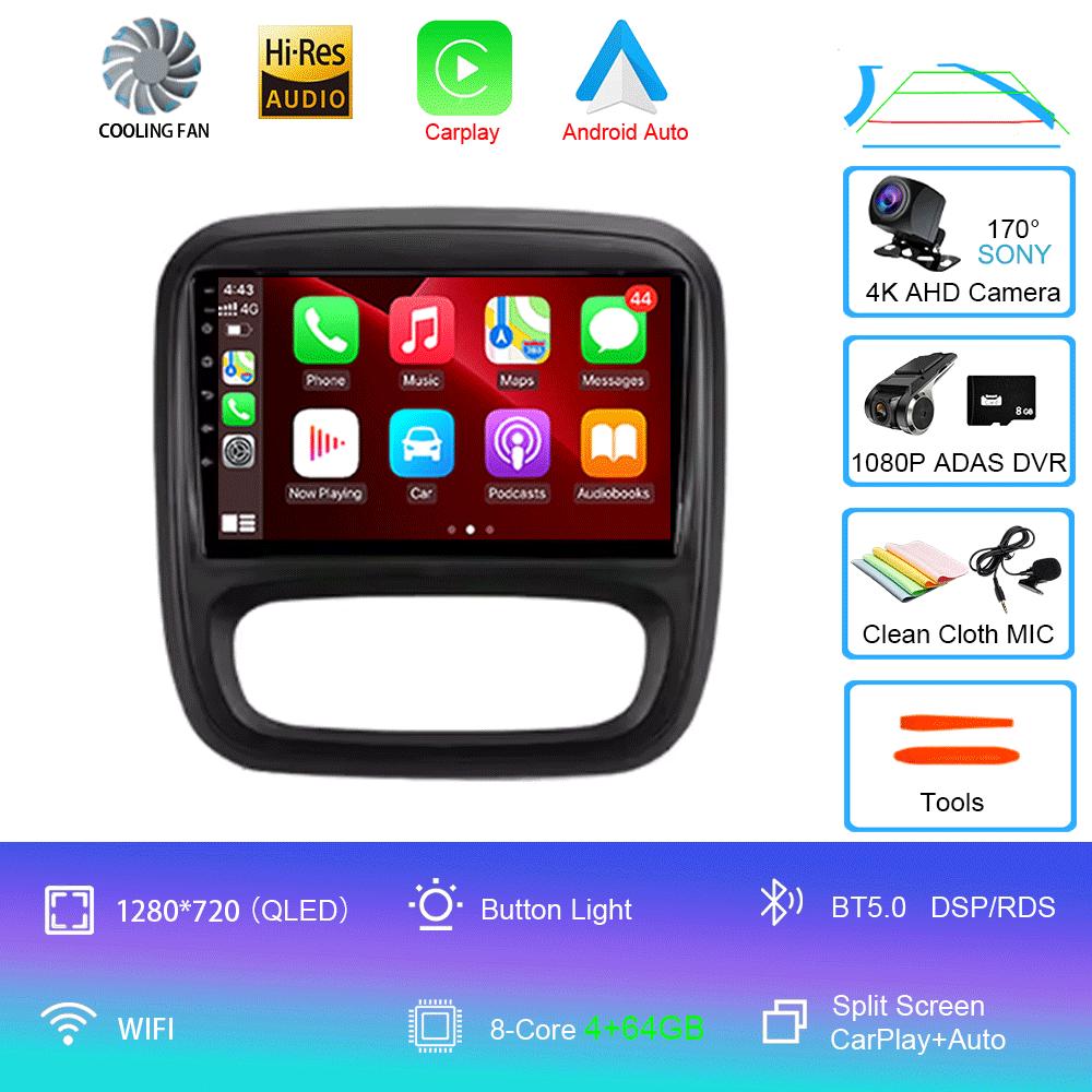 Android 12 Car Radio GPS for Renault Traffic 3 2014 - 2021 Opel Vivaro B 2014 - 2018 Multimedia Video Player Navigation Carplay