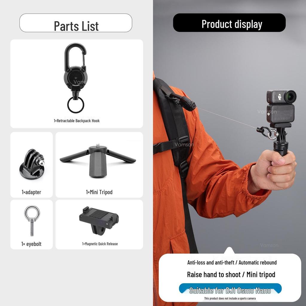 DJI Osmo Nano HD Explosion-Proof Tempered Film & Selfie Stick for Action Camera