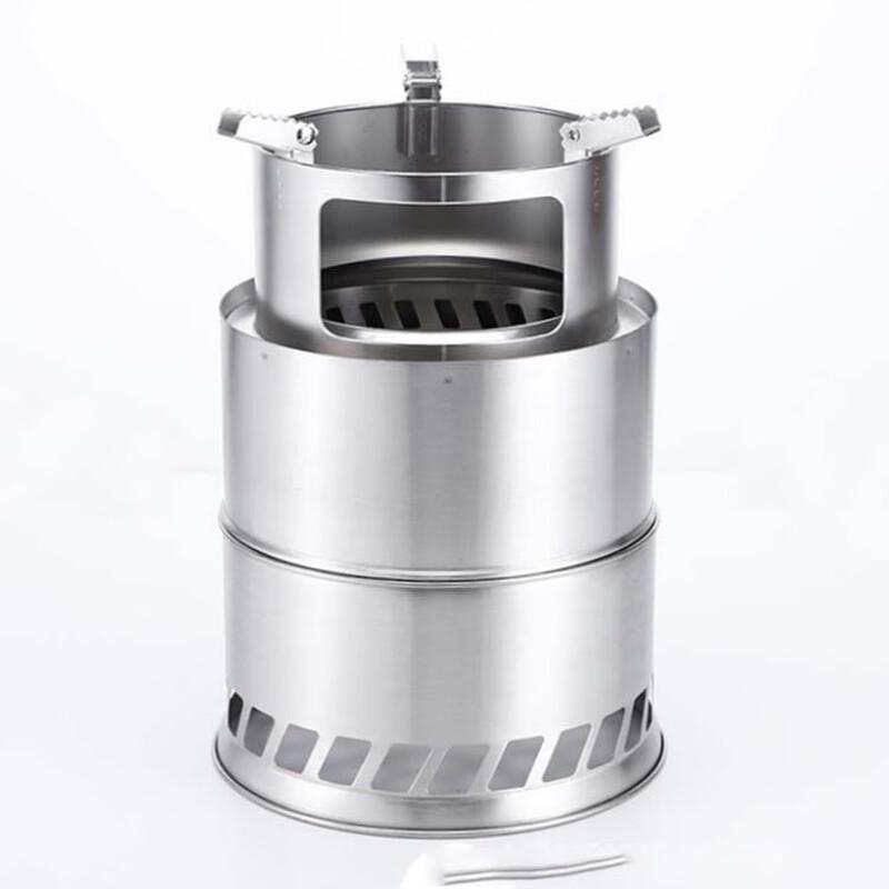 Miss Yizi Portable Stainless Steel Folding Camping BBQ Grill & Wood Stove Standard