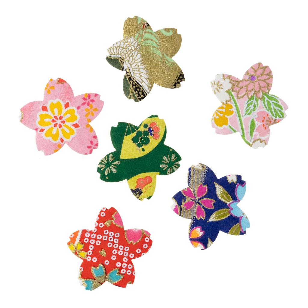 Washi Kawasumi Special Selection Chiyogami Stickers Plum 60 Hand-Dyed Kyo-Yuzen (Cherry Blossom, Blossom, Butterfly, sheets)