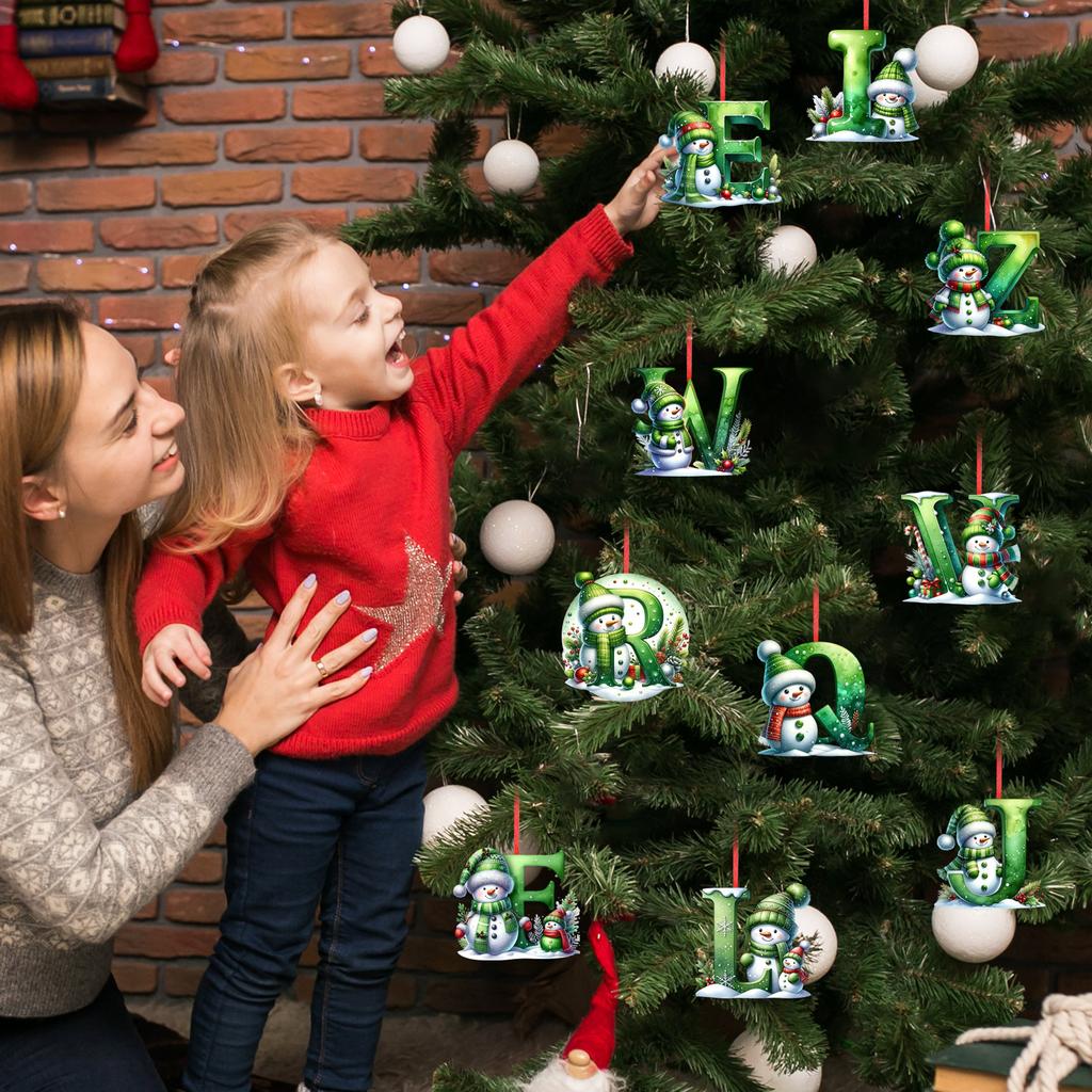 2D Christmas Decoration Pendant Christmas Tree Tag Theme Party Crafts Ornament