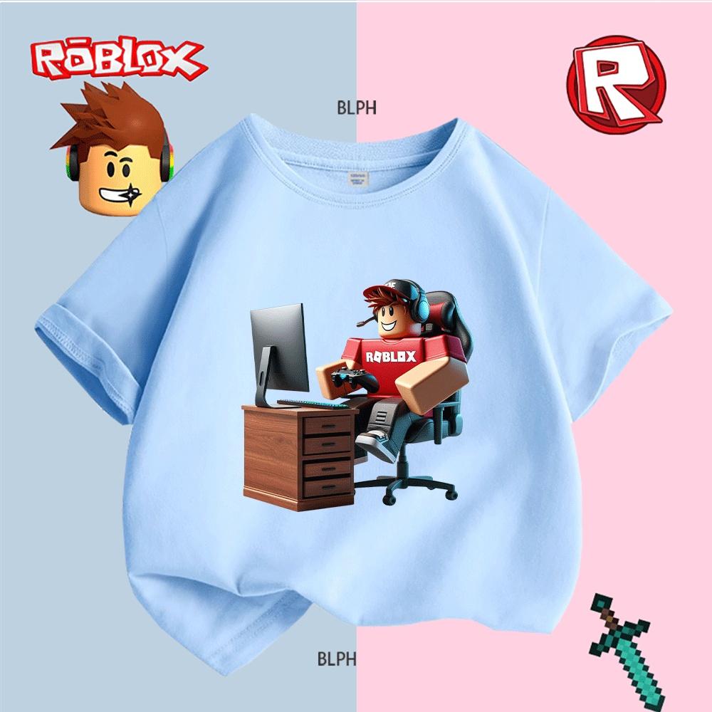 Adorable Roblox Character Print Kids T-Shirt, Comfortable and Stylish Gaming-Inspired Tee for Young Gamers