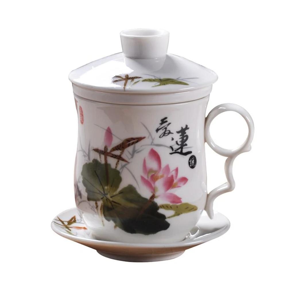 Cupa de ceai ceramică chinezească Jingdezhen porțelan albastru și alb ceașcă personală cu capac filtru întâlnire ceașcă cu bule birou