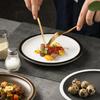 Creative Ceramic Western Food Plate Round Bone Plate Japanese Food Plate Household Dim Sum Plate Restaurant Dish Tableware