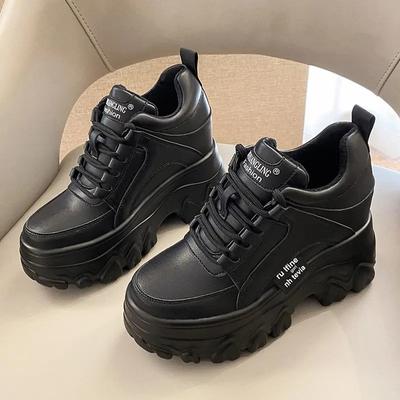Chunky Sneakers Women Spring Autumn Thick Bottom Dad Shoes Woman Fashion PU Leather Platform Sneakers Ladies