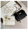 Elegant Pu Leather Small Quilted Chain Crossbody Bag For Women Chic Urban Minimalist Design