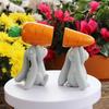 2Pcs/Set Colorful Cute  Easter Bunny Figurine Carrot-Carrying Bunny Statue  Tabletop Decor