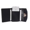 Coboca+ WC25147 Amelis Women's Wallet, Black Leather, with Heart-Shaped Lock, Ribbon Detail, Six Card Slots, and Coin Purse, 9 x 10 x 3 cm (Black)