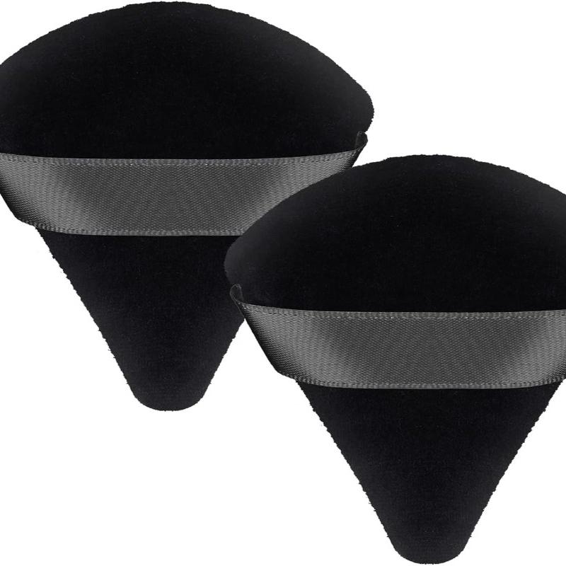 

2 Pcs PowderPuff Makeup PuffTriangle Soft PowderSponge ReusableTriangleSponges with Strap for Cosmetic Foundation Wet Dry Makeup