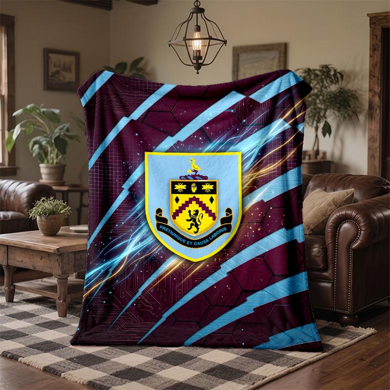 Burnley Football Print Flannel Blanket Soft Warm Sofa Bed Throw Blanket For Home Office Bedroom