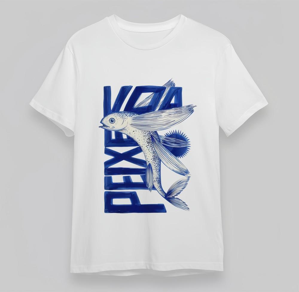 Men's Oversize T-shirt With Portuguese Fish Graphic Unisex 100% Cotton Tops USA