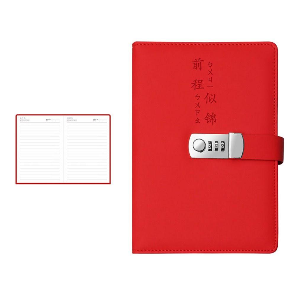 Lucky Letter Password Lock Notebook Thickened Personal Planner Notepad Diary Book with Lock Office
