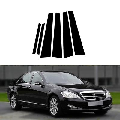 6 szt. Naklejki na słupki zewnętrzne samochodu, listwy ozdobne, osłony dla Mercedes-Benz S-Class W221