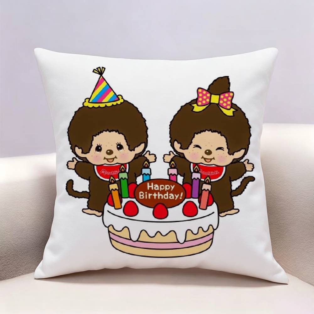 MMonchhichi New Doublesided print Pillow Case Pattern Printed Pillowcase For Living Room Sofa Cushion Cover