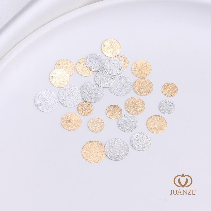 Small Frosted Metal Round Disc Charm for DIY Jewelry