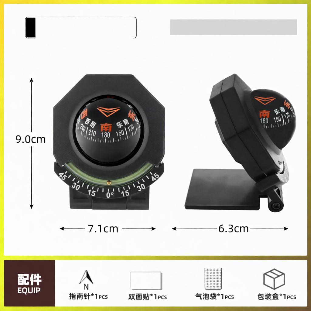 Auto Kompass Thermometer Multifunktion Armaturenbrett Dekoration Innenzubehör Navigation Fahrzeug Richtungsfinder Werkzeug
