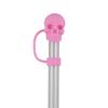 Set of 6 Unique Straw Stopper Adorment Colorful Silicones Straw Lid Cute Skull Shaped Straw Plug Drinkware Accessorys