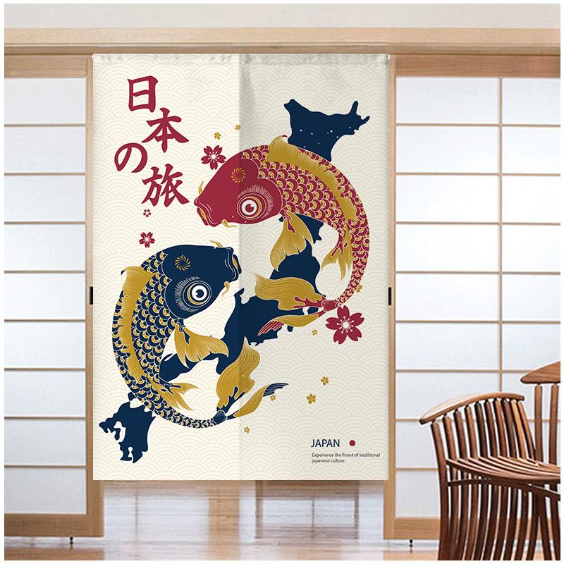 Japanese Sushi Door Curtain Partition Kitchen Doorway Decorative Drapes Cafe Restaurant Entrance Noren Half-Curtain