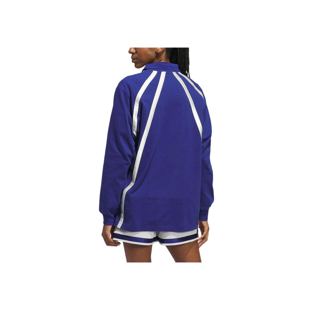 Adidas Originals Rugby Long Sleeve Polo Shirt Unisex Tops Blue IR6378