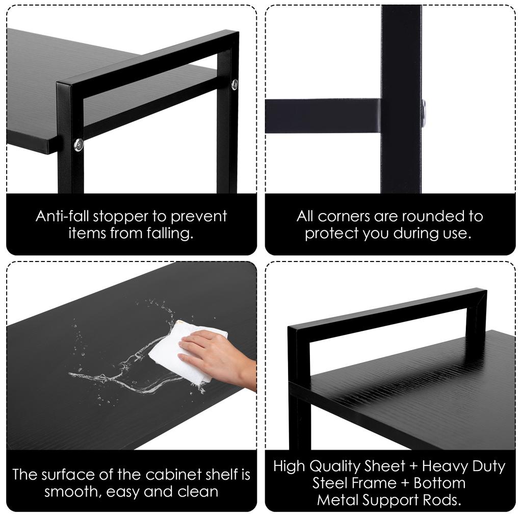 Expandable 53cm Microwave Shelf Organizer Moisture And Rust Proof Microwave Countertop Organizer Tableware Storage for Kitchen C
