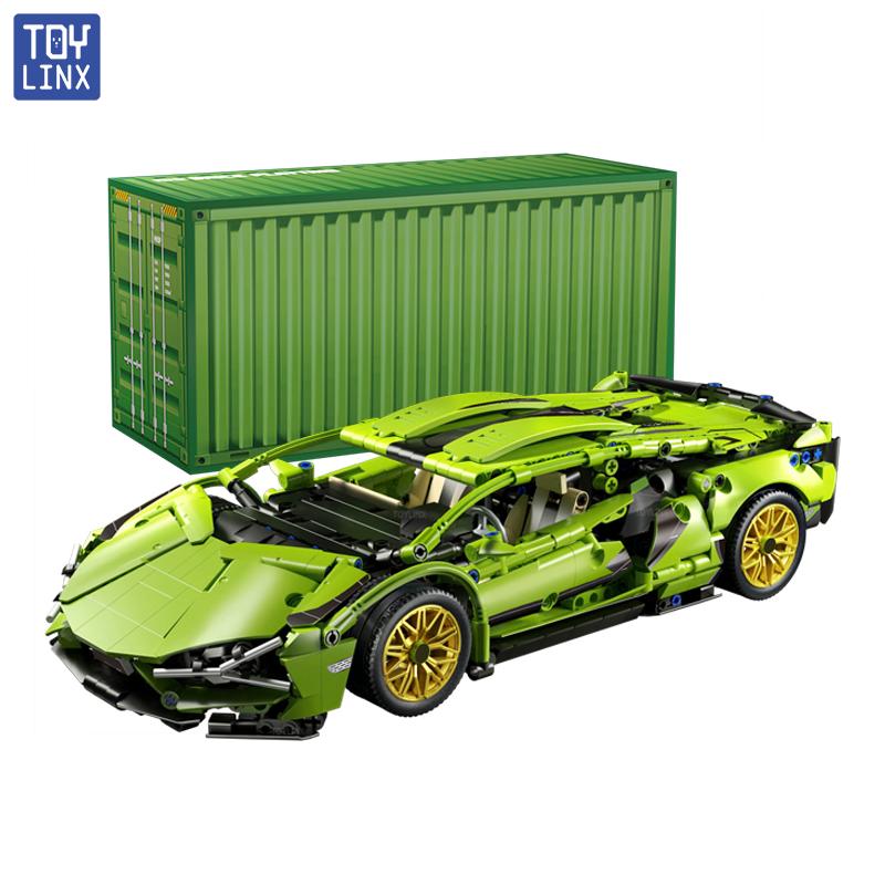 ToylinX 1:14 Technical Building Blocks Car Racing Sport Speed Vehicle Model City Mechanical Super Bricks Puzzle Toys Adult Gift