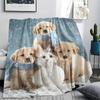 Golden Retriever Print Flannel Blanket, High Quality Comfortable for All Seasons, Home Decor, Warmth and Comfort, Perfect for Christmas Gifts