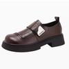 French Retro Preppy Soft Black Leather Shoes